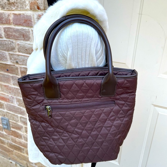 Brookstone Handbags - Brookstone, Brown, Tote, Quilted Design, Medium Size